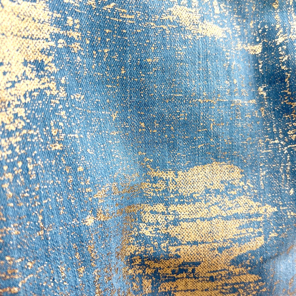 L&B Lucky & Blessed‎ Boyfriend Jeans Gold Leaf Panel Light Wash Women's Size 14 - Picture 9 of 12